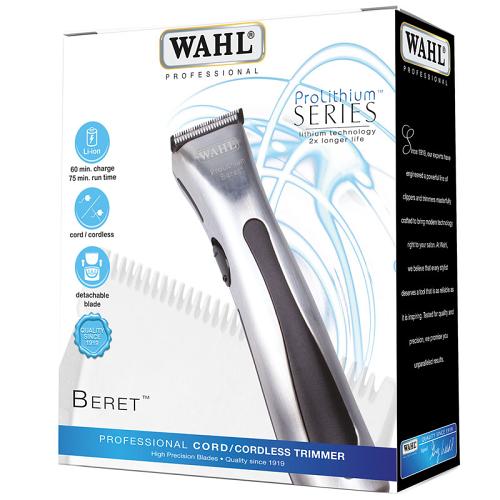 Packaging for the Wahl ProLithium Beret hair trimmer