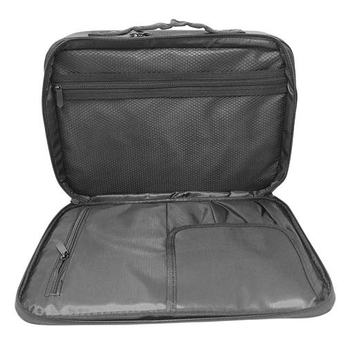 The top of the lid has a zipped compartment with more pouches inside (Large version shown).