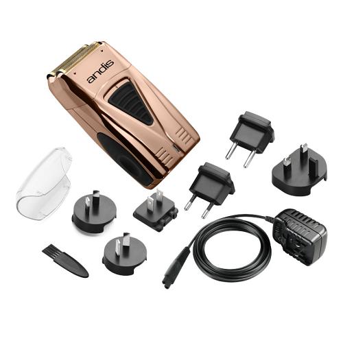 The Andis Profoil Shaver comes with 6 international plug adapters