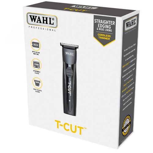 Packaging for the Wahl T-Cut Cordless Trimmer