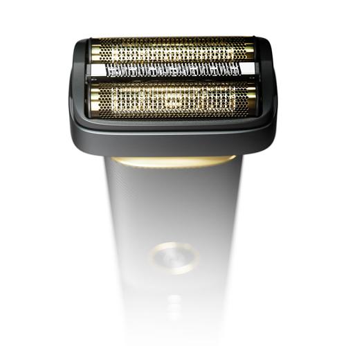 The Andis reSURGE has dual, gold titanium, hypoallergenic foils and an integrated long hair trimmer.