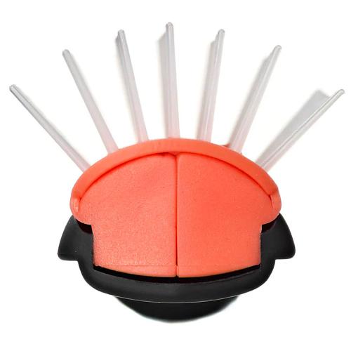 The Kent Salon KS09 7-Row Rubber Pad Brush has 7 rows of soft, round-ended quills set into an anti-static, silicone cushion.
