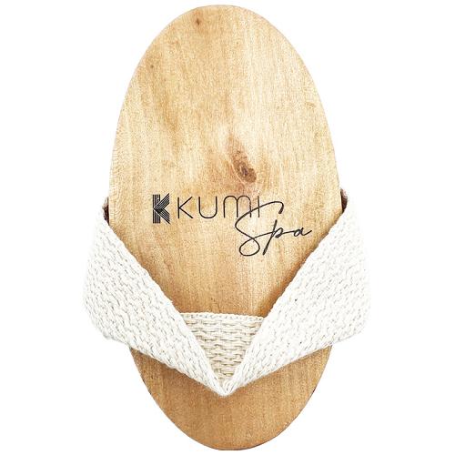 The Kumi Spa Exfoliating Body Brush has a natural wood body with a hessian strap for a secure grip. 