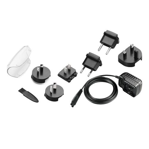 The Andis Profoil Shaver comes with 6 international plug adapters