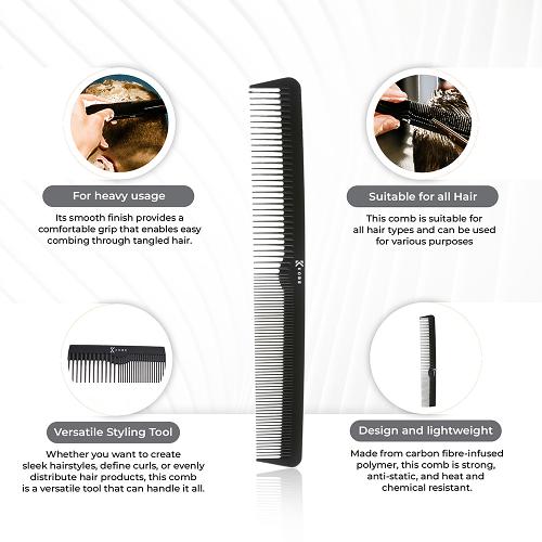 Kobe Carbon Barber Cutting Comb product information