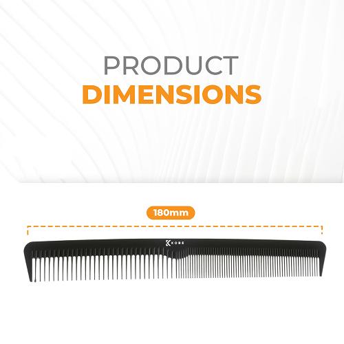 Kobe Carbon Barber Cutting Comb dimensions