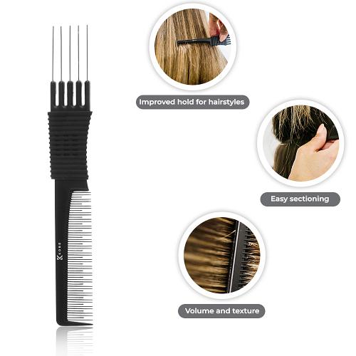 Kobe Carbon Metal Prong Comb Product Benefits