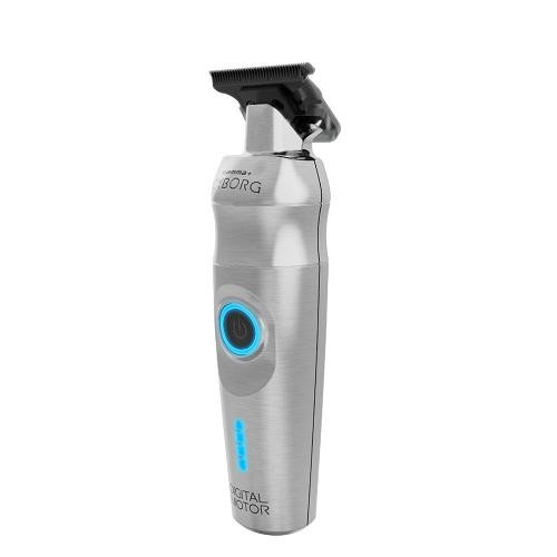 Gamma+ Cyborg Trimmer A-high-performance and precise grooming tool with a durable metal body and a recessed hand grip