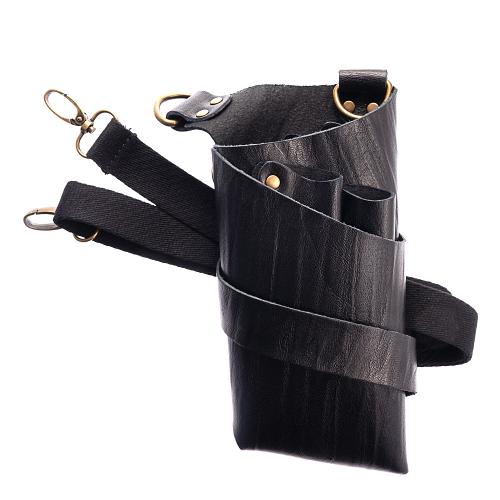 Kobe nero leather scissor pouch and strap