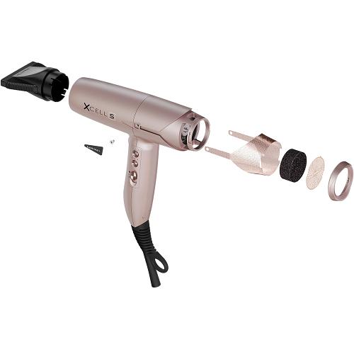 Gamma+ XCell S Gold Rose Hairdryer exploded view