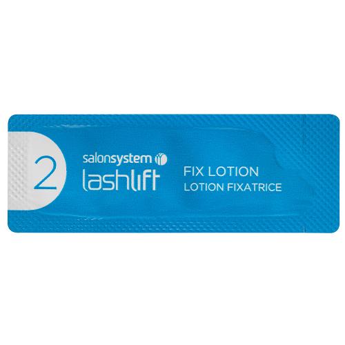 Salon System Lashlift Fix Lotion is available in sachets for convenient individual treatments.