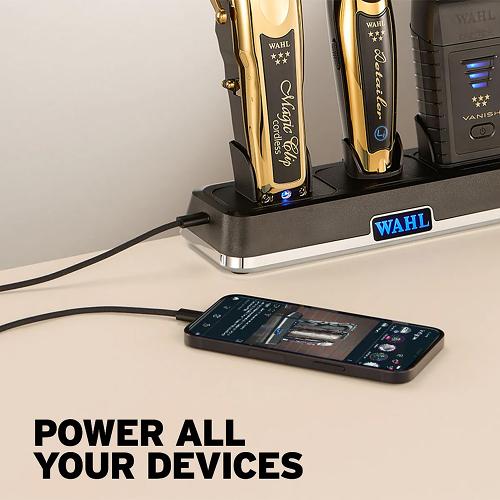 Wahl Professional Power Station USBC charger charging a phone
