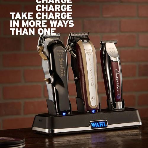 Wahl Professional Power Station with Senior clipper, legend clipper, and Detailer clipper
