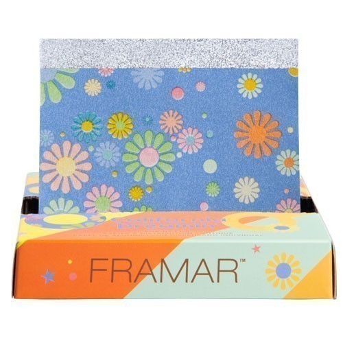 The Framar California Dreamin' Colourist's Kit comes with 50 sheets of foil in a groovy daisy pattern on periwinkle blue.