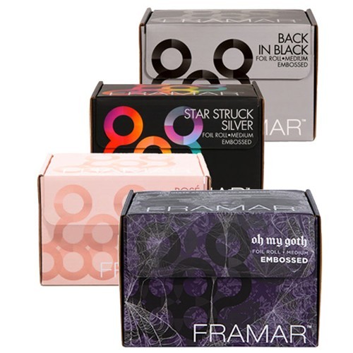 Framar Back in Black Embossed Roll Aluminum Foil, Hair Foils For