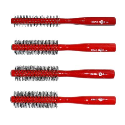 Head Jog Red-Lacquered Radial Hair Brushes