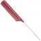 YS Park 112 Fine-Toothed Metal Tail Comb (220 mm): Red