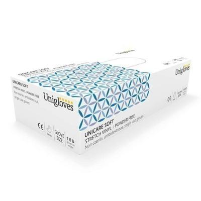 Unigloves Unicare Soft Powder-Free Vinyl Gloves (x100)